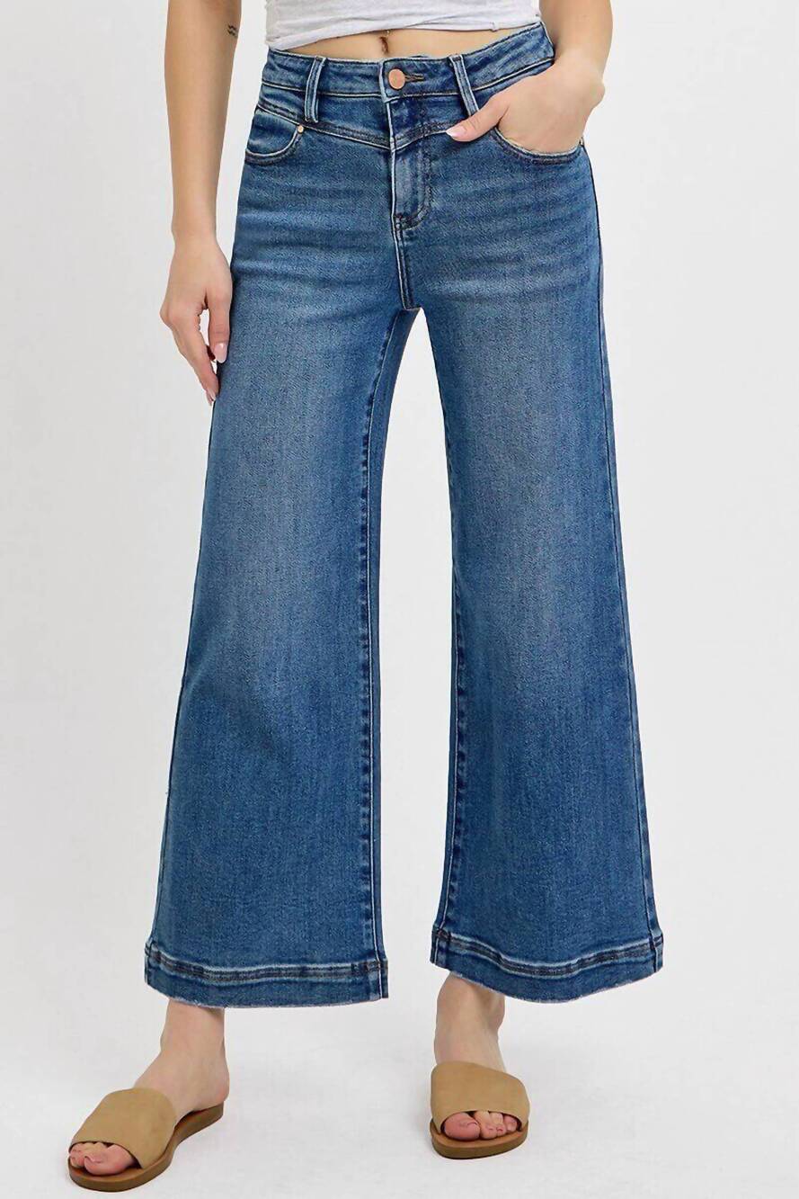 NEW RISEN barlow yoke detail jeans in medium blue